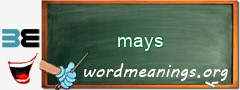 WordMeaning blackboard for mays